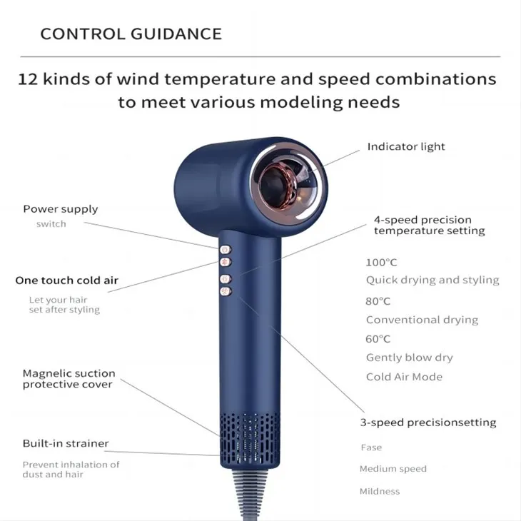 Secador de cabelo com controle digital de temperatura